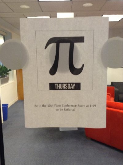 Pi Day poster from Robert's office
