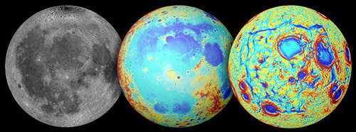 gravity maps of the moon